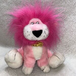 K. P. Kuddles Kings plush pink lion plush vintage sequence gold bow tie 10"